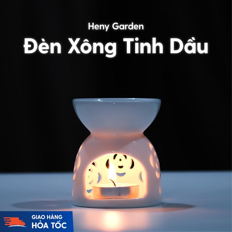 Combo Đèn Xông Tinh Dầu Gốm Bát Tràng Bằng Nến HENY GARDEN