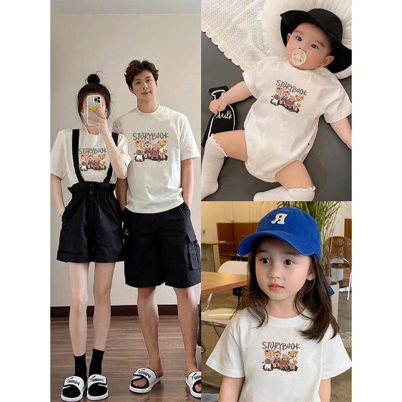Bộ Đồ Gia Đình Ngắn Tay Mùa Hè, Áo Thun Du Lịch Và Kỳ Nghỉ Cho Gia Đình Ba Người, Quần Áo Cặp Đôi, Quần Áo Của Mẹ 3