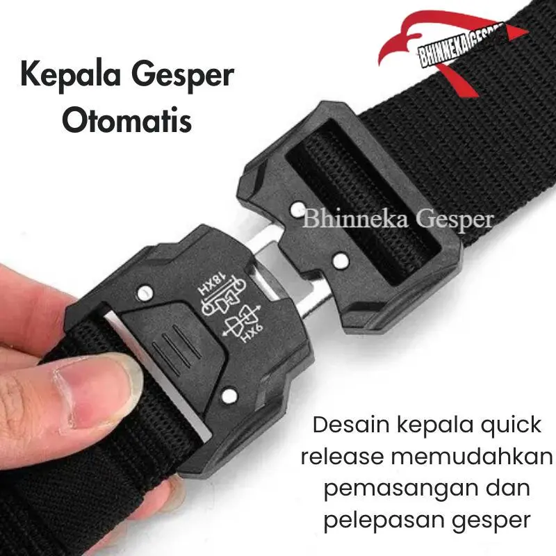 Ikat Pinggang Pria Anti Xray Tali Canvas Nilon Non-Metal Gesper Sabuk Cowok Tactical Military Belt T140 Hitam Hijau Laki Biru Coklat 7
