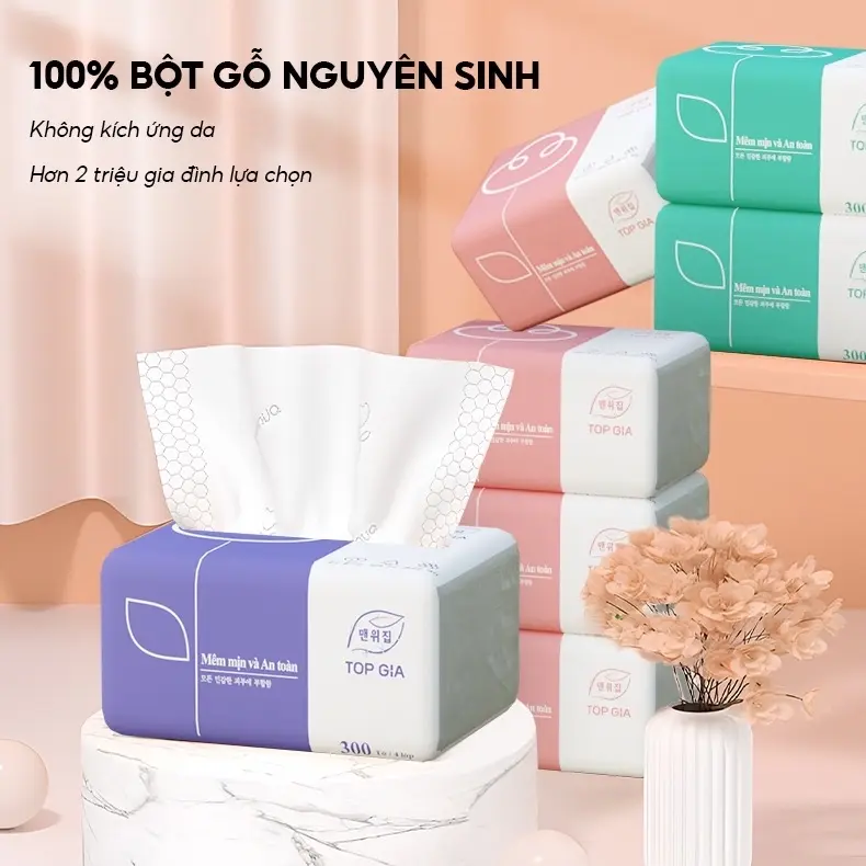 Thùng 30 gói giấy ăn Topgia Giấy Vệ Sinh 3