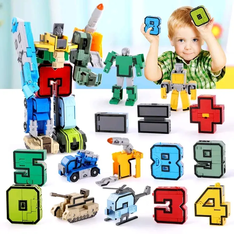 Numbers Transforming Robot DIY Assemble Alphabet Number Transformer ...