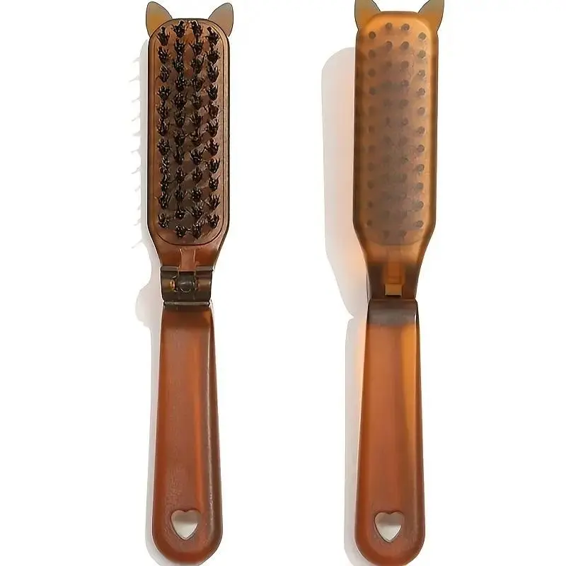Foldable Hair Brush, 1 Count Mini Pocket Size Hair Brush, Hair Styling Tool for Women & Men, Perfect for Travel and Daily Use, Heatless Hair Styling Tool 4