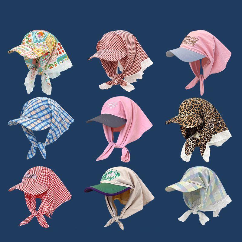 Mũ Khăn Trùm Đầu Phong Cách Hàn Quốc Nhanh Khô Dây Đeo Vai Chống Nắng Thích Hợp Cho Phụ Nữ Vào Mùa Xuân Và Mùa Hè Thiết Kế Mới Cắm Trại Ngoài Trời Cầm Tay Mũ Chống Nắng Mỏ Vịt khẩu trang vải chống nắng nam capmen
