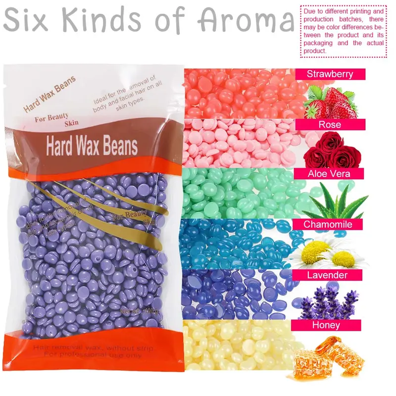 Hard Wax Beans, 3 Packs Hair Removal Wax Beads, Wax Heater Accessories for All Face Body Parts, Painless Hair Removal Products for Women & Men 3