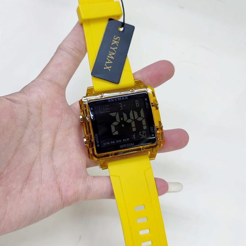 JAM TANGAN ORIGINAL WANITA SKYMAX DIGITAL CASE TRANSPARAN RUBBER Digital 0