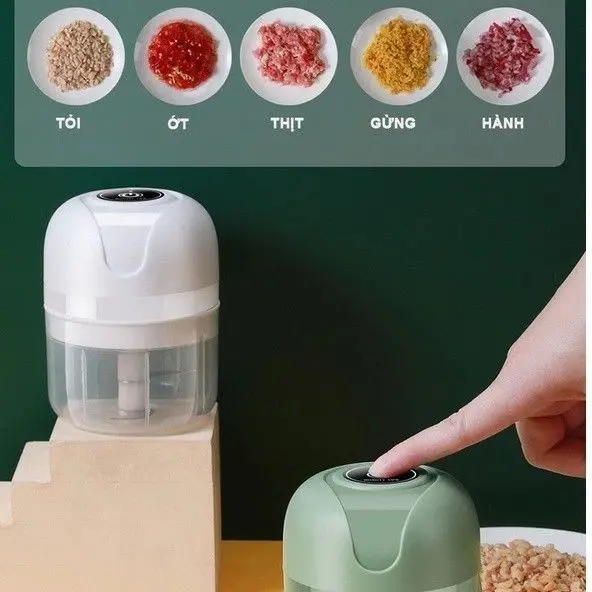 Máy Xay Mini Tỏi Ớt Cầm Tay 250ml Sử Dụng Cổng Sạc USB Siêu Tiện Lợi Mẫu Mới 2021 Inox mayxay  toiot 8