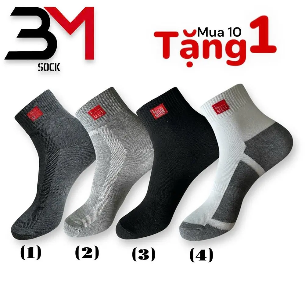 [FREESHIP 10 Tặng 1] Tất Dày Cổ Cao Trên mắt cá 8cm, Tất khử mùi hôi chân Dệt Kim Cotton mềm mịn, Thoáng khí. Combo 10 đôi Vớ Nam Cổ Trung chống hôi chân Menswear Soock - XUONGVOSAIGON