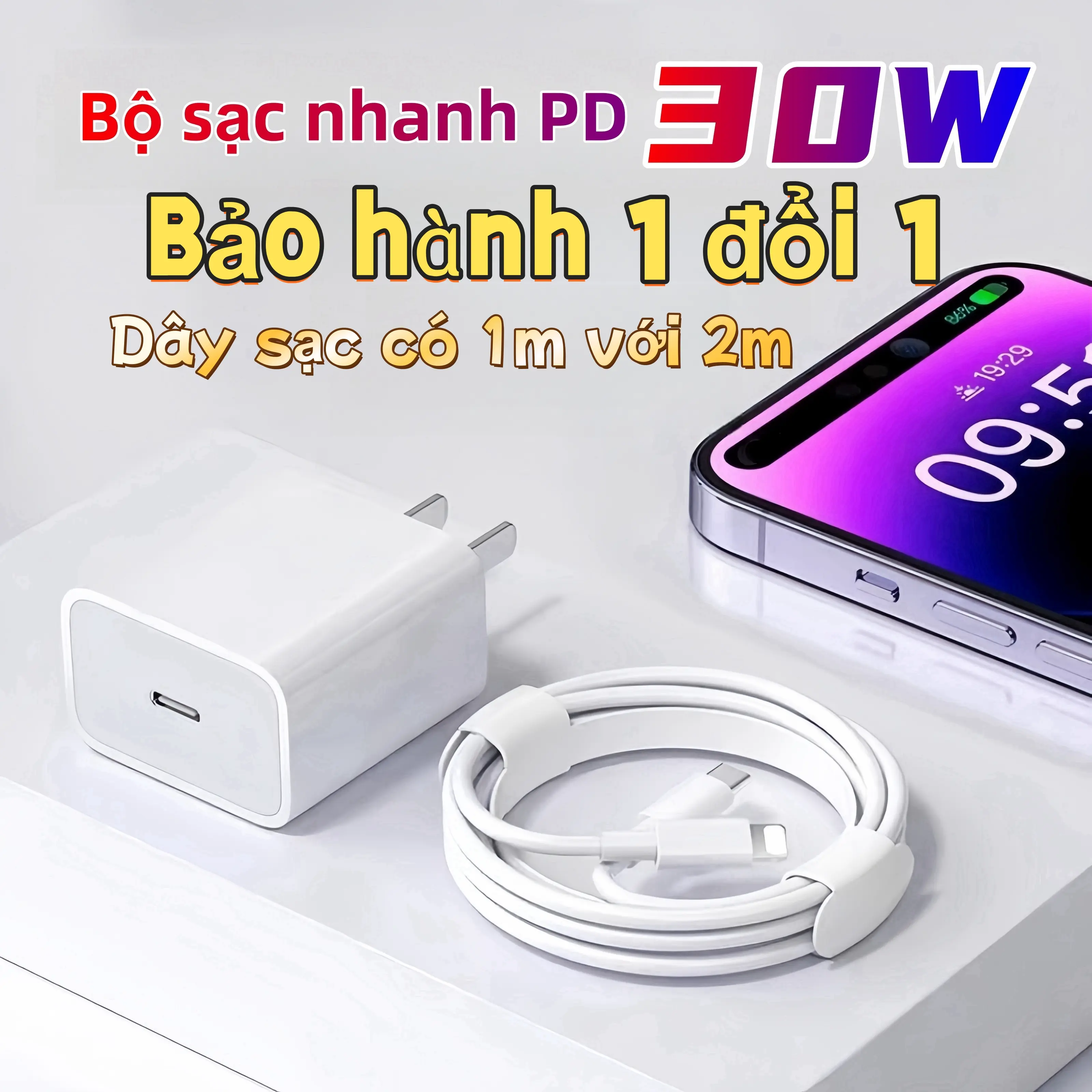 Bộ sạc nhanh PD 30W áp dụng cho iP 16 15 14 13 12 11 Pro Max XS XR X 8 Plus 7 6 5  Điện thoại Phụ kiện ipad ipod Type-C                 【CHÚ Ý : TRONG GIỎ HÀNG CÓ 2 LOẠI MÃ SP("IP6-IP14" VÀ "IP15-IP16") HÁY LỰA CHỌN ĐÚNG MÃ SP  BẠN MUỐN MUA TRƯỚC KHI ĐẶT】