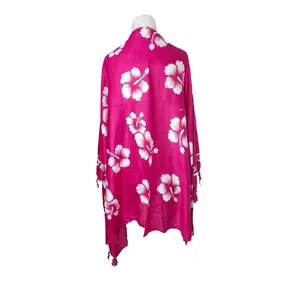 Kain pantai motif kembang ukuran 110x135cm Syal Selendang - kain bali - sarung pantai bali - selimut bayi