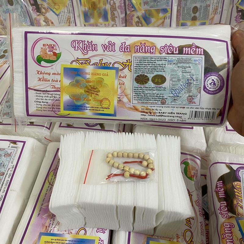 Tặng Vòng Dâu Tằm Combo 10 Gói 200g 170g Khăn Vải Khô Đa Năng Hiền Trang Siêu Mềm Cho Bé