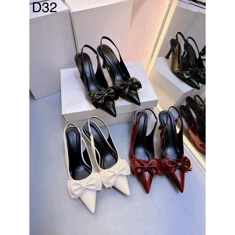 GIÀY CAO GÓT BÍT MŨI ĐÍNH NƠ DA BÓNG CAO 7P siu xinh chuẩn size 35-39 Mã TP004 Nữ DéP Nữ DéP