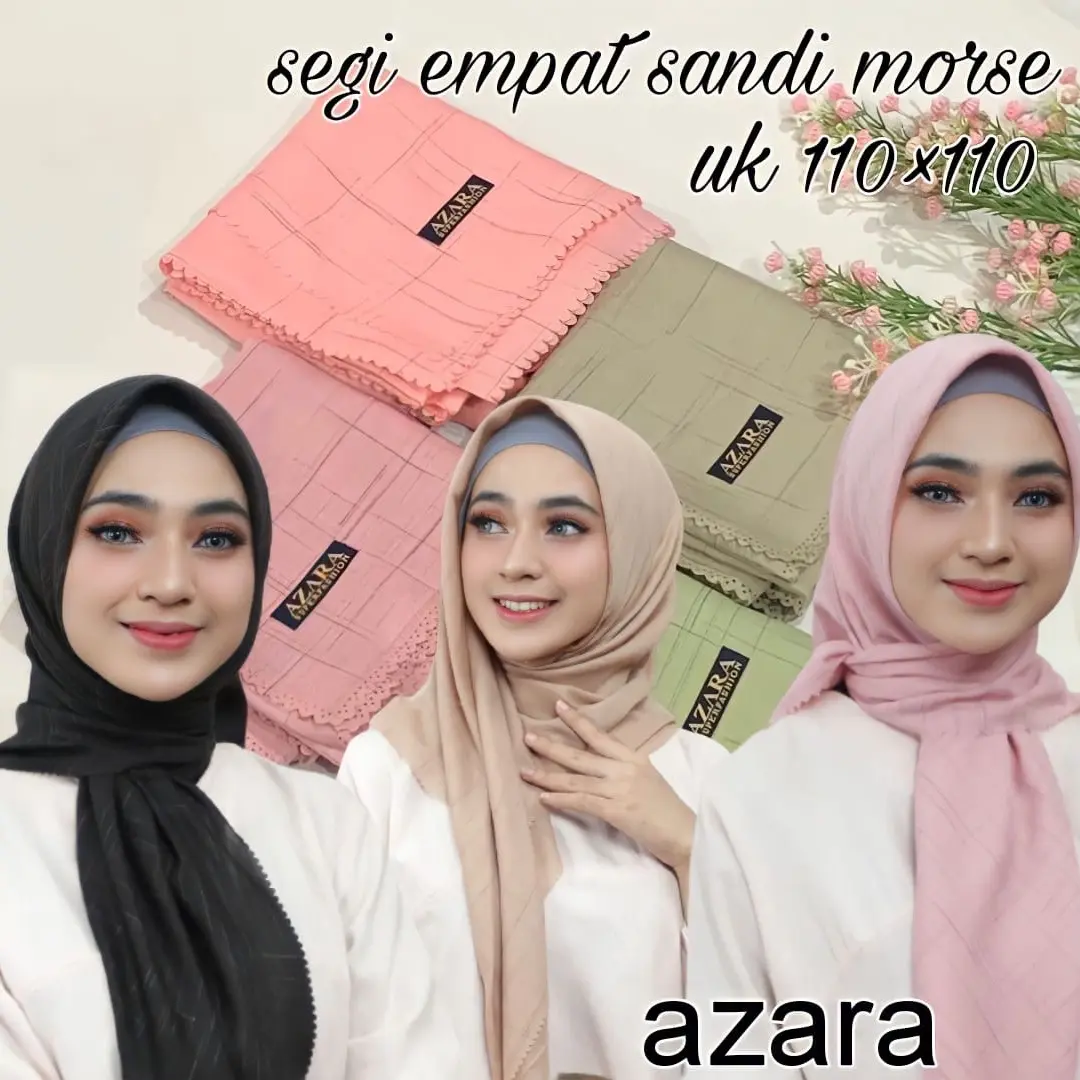 PAKET USAHA 5 pics segi empat polos voal sandi morse azara