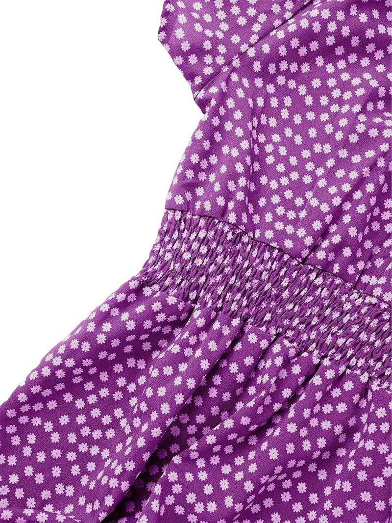 Product Introduction of Women's Ditsy Floral Print Dress, Casual Short Sleeve Dress for Summer, Ladies Clothes for Daily Wear 7