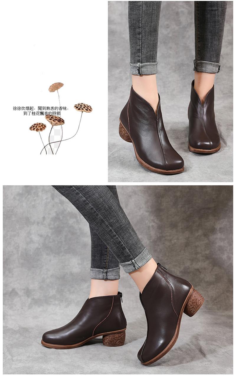 Product Introduction of Genuine Leather Winter Boots Women Chelsea Shoes Booties Woman Ankle Boots Platform Shoes Botines Mujer 8