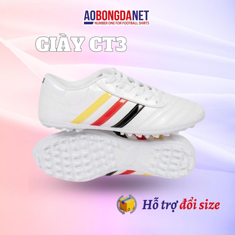 Giày Đá Banh Giày Đá Bóng 3 Sọc Wika Ct3, Giày Bóng Đá Wika 3 Sọc Chính Hãng Giá Rẻ Da Pu Đã Khâu Toàn Bộ Đế Ôm Chống Trơn Trượt Giày Thể Thao Sneaker Sport Tập Thể Dục