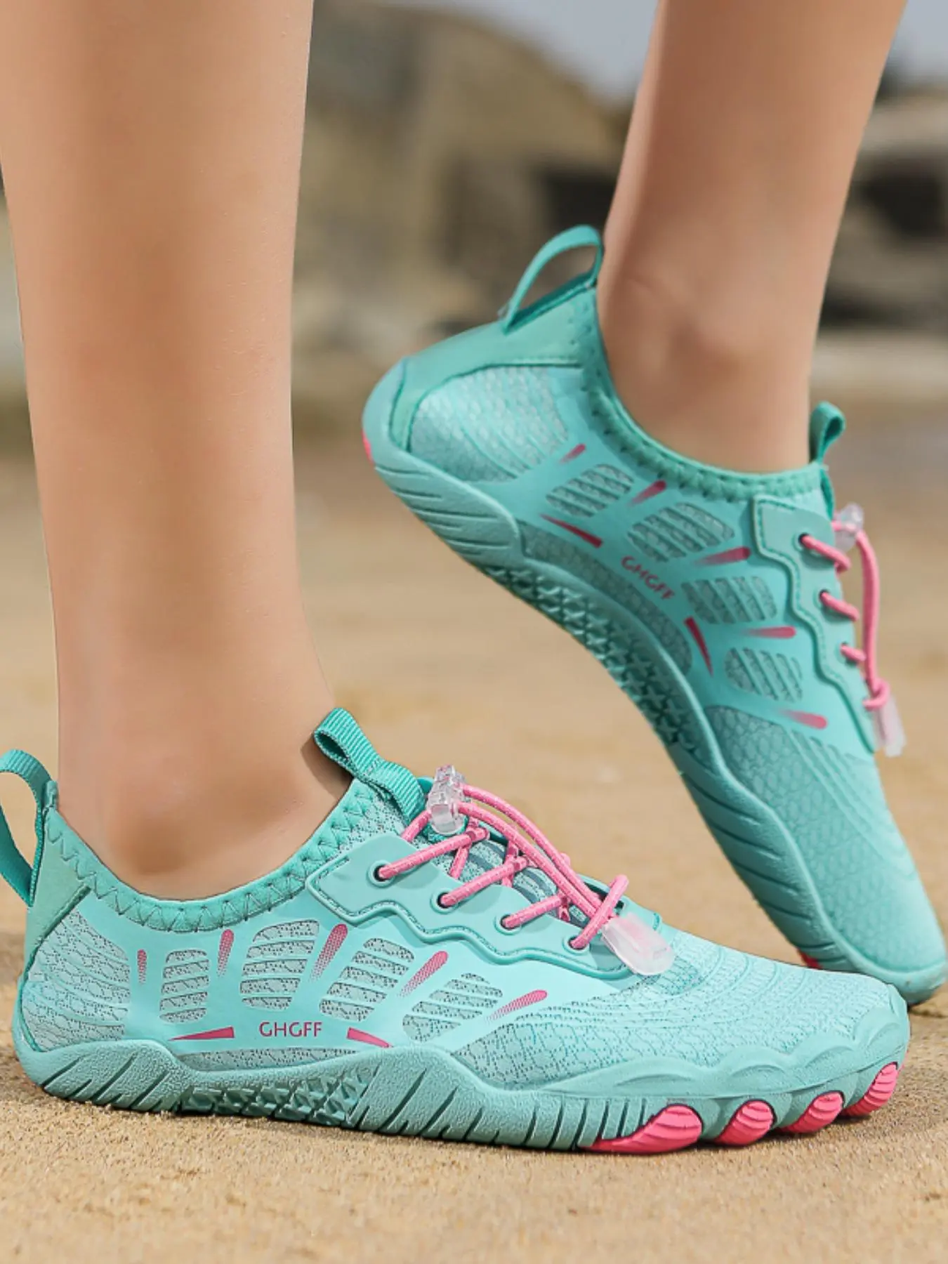 Women's Simple Outdoor Sports River Trekking Shoes, Lightweight Lace Up Drawstring Sports Shoes, 2024 Summer Water Shoes, Barefoot Water Shoes Aqua Shoes, Breathable Sports Back-To-School Shoes, Women Sports Footwear