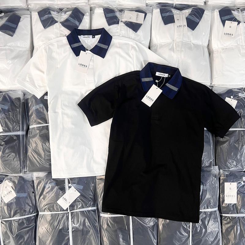 Áo thun polo nam nữ có cổ phối sọc màu chất thun cotton mềm mịn chuẩn form Menswear Shirt