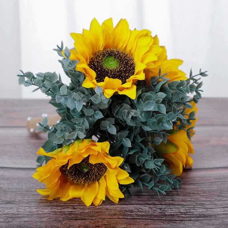 Product Introduction of Wedding Artificial Sunflower Bouquet Simulation Flower Ornaments Decoration for Wedding Flower Arrangement Decoration 53