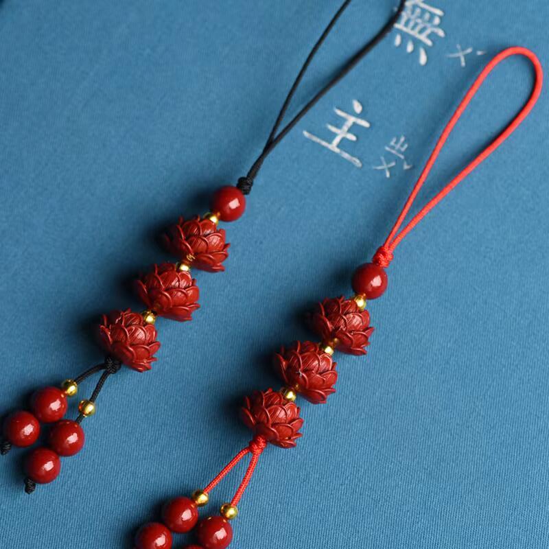 Product Introduction of Handmade Beaded Lotus Key Pendant Case Lanyard Art Culture Mobile Phone Chain Multi-style Travel Unisex Smartphone Cellphone Luxury 22