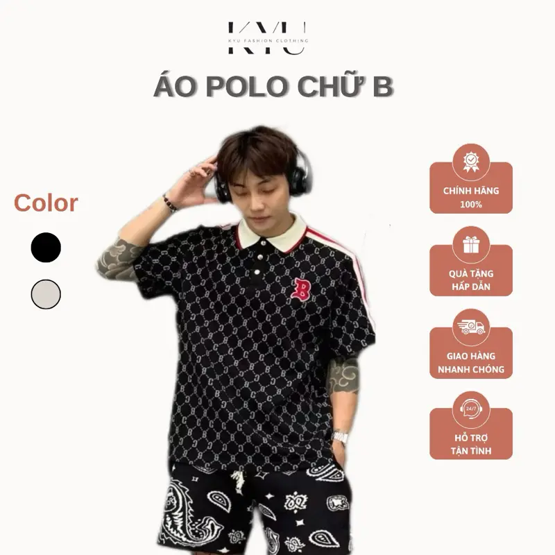 Áo Polo Nam The Bad God Monogram Phong Cách Thể Thao Boy Phố Hiện Đại