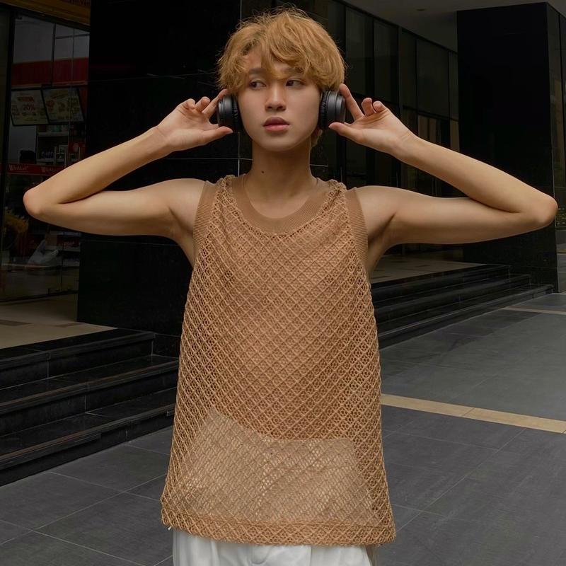 Áo tanktop lưới thời trang ,form regular mặc đi biển ,du lịch [Mã 21]  Menswear 7