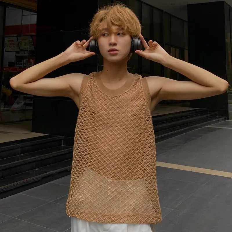 Áo tanktop lưới thời trang ,form regular mặc đi biển ,du lịch [Mã 21]  Menswear 7