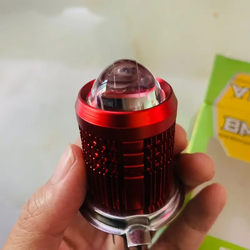 Đèn Led bi cầu gom sáng ô tô xe máy BmA 3 chân H4 cos vàng pha trắng điện bình 30w nhôm tản nhiệt siêu sáng 2