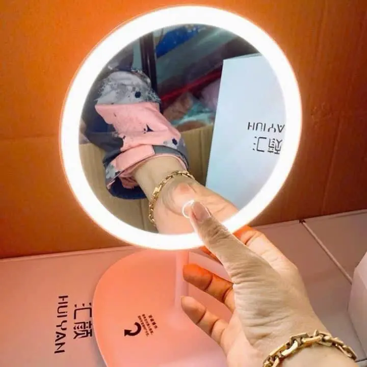 Gương đèn led cảm ứng, hình tròn, để bàn trang điểm - Decor Phòng, Decor 6