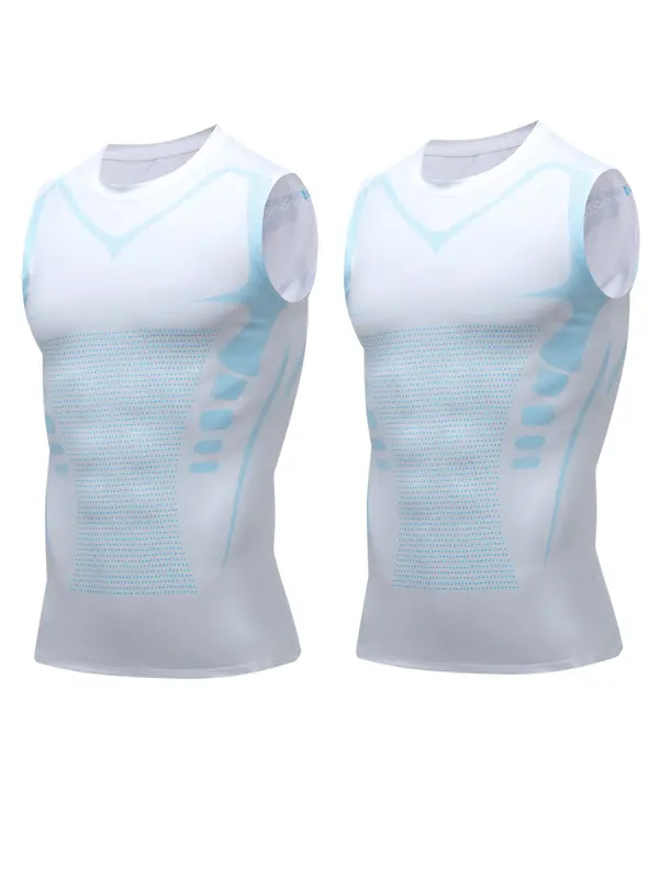2 Pieces Mens Workout Tank Tops, Moisture-wicking Running Gym Vests, Breathable Elastic Sleeveless Compression Sports T Shirts, Gym Workout Clothes 6