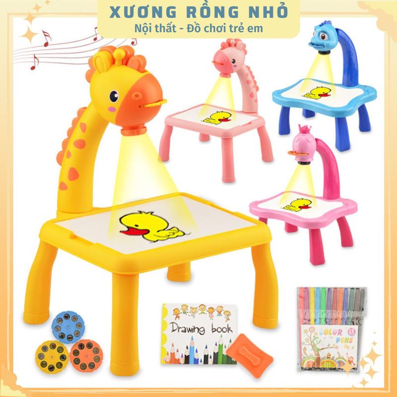 Bàn vẽ tranh thông minh có đèn chiếu sáng cho bé tập vẽ - Máy chiếu vẽ tranh cho bé tập vẽ và tô màu hình hươu