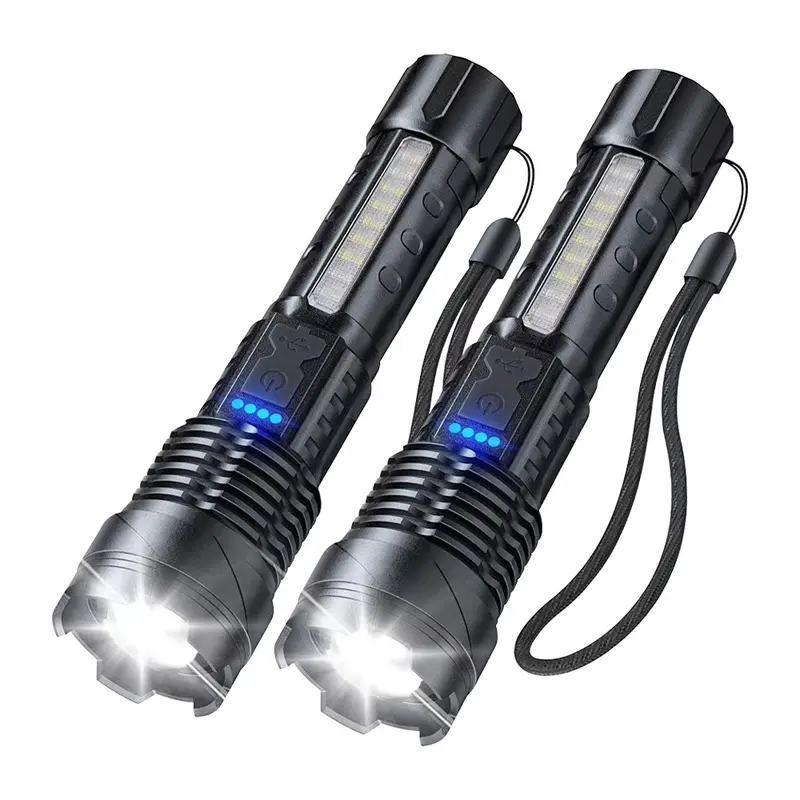 Đèn pin A76 siêu sáng chiếu xa 300m có Zoom xa gần, chống nước IPX4, pin trâu đèn pin A76 đèn pin thông minh đèn di động đèn pin  siêu sáng 6