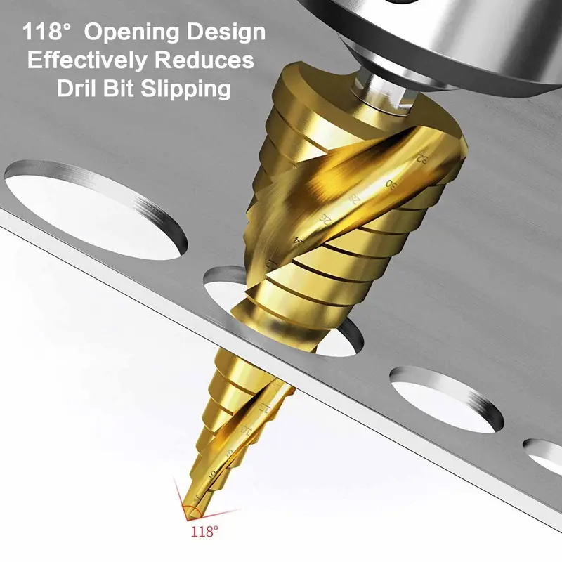 High Precision Center Drill Set, HSS & Hard Alloy Double Material Center Drill, Spiral Groove Drill Bits, CNC Positioning Drill, Power Tool Accessories, Heavy Duty, Cutting Bit, Metal Bits, Tool Box 6