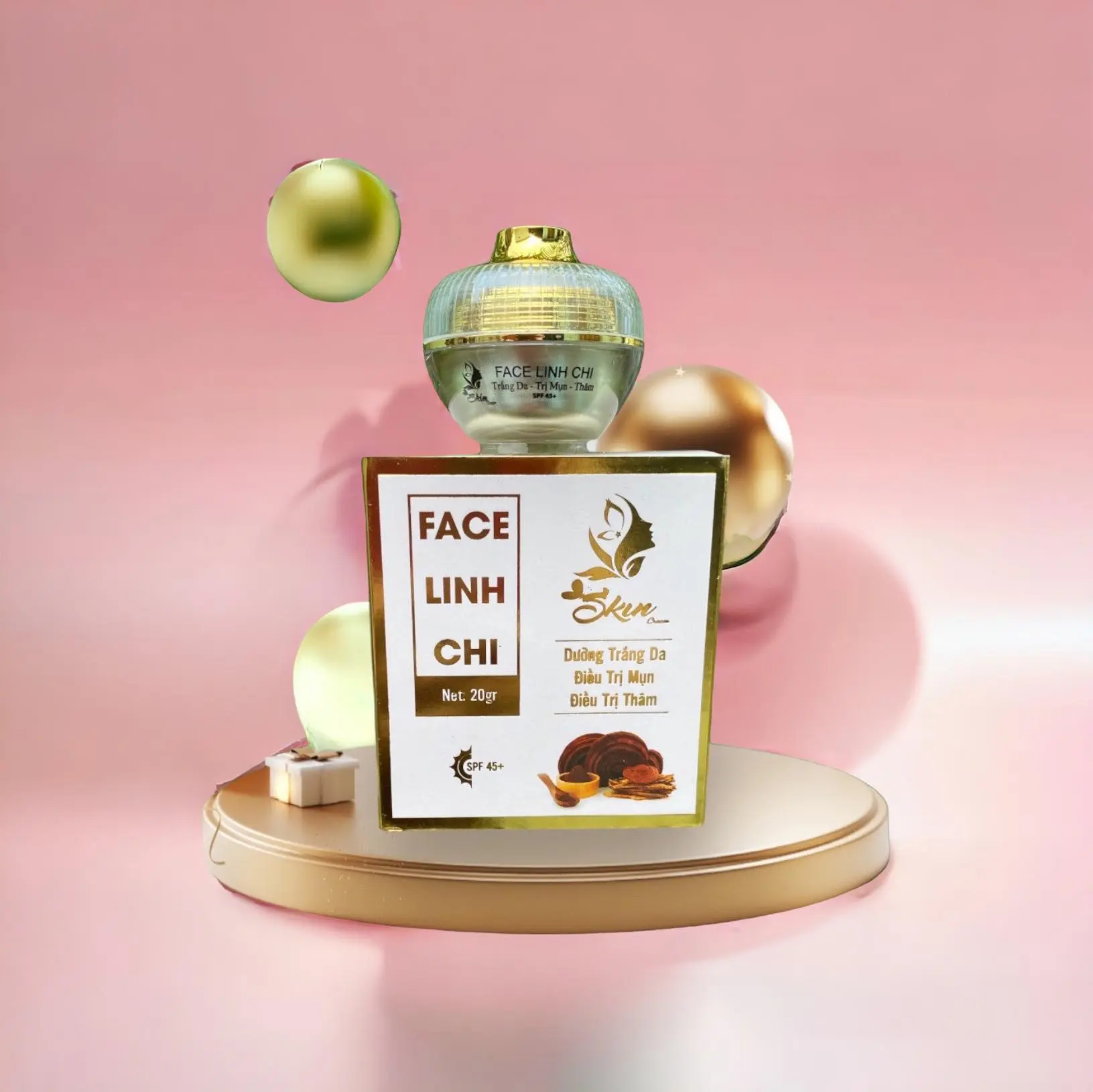 KEM LINH CHI 20GR (Skincream) - Kem Mụn , Dưỡng Trắng Tất cả các loại da Skincare Chăm Sóc Da