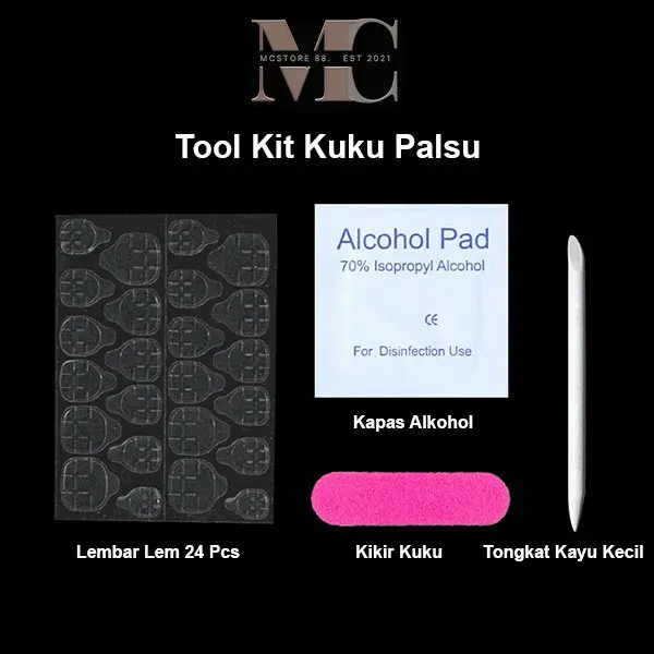 Lem set kuku palsu gel double tape lengkap 4in1 0