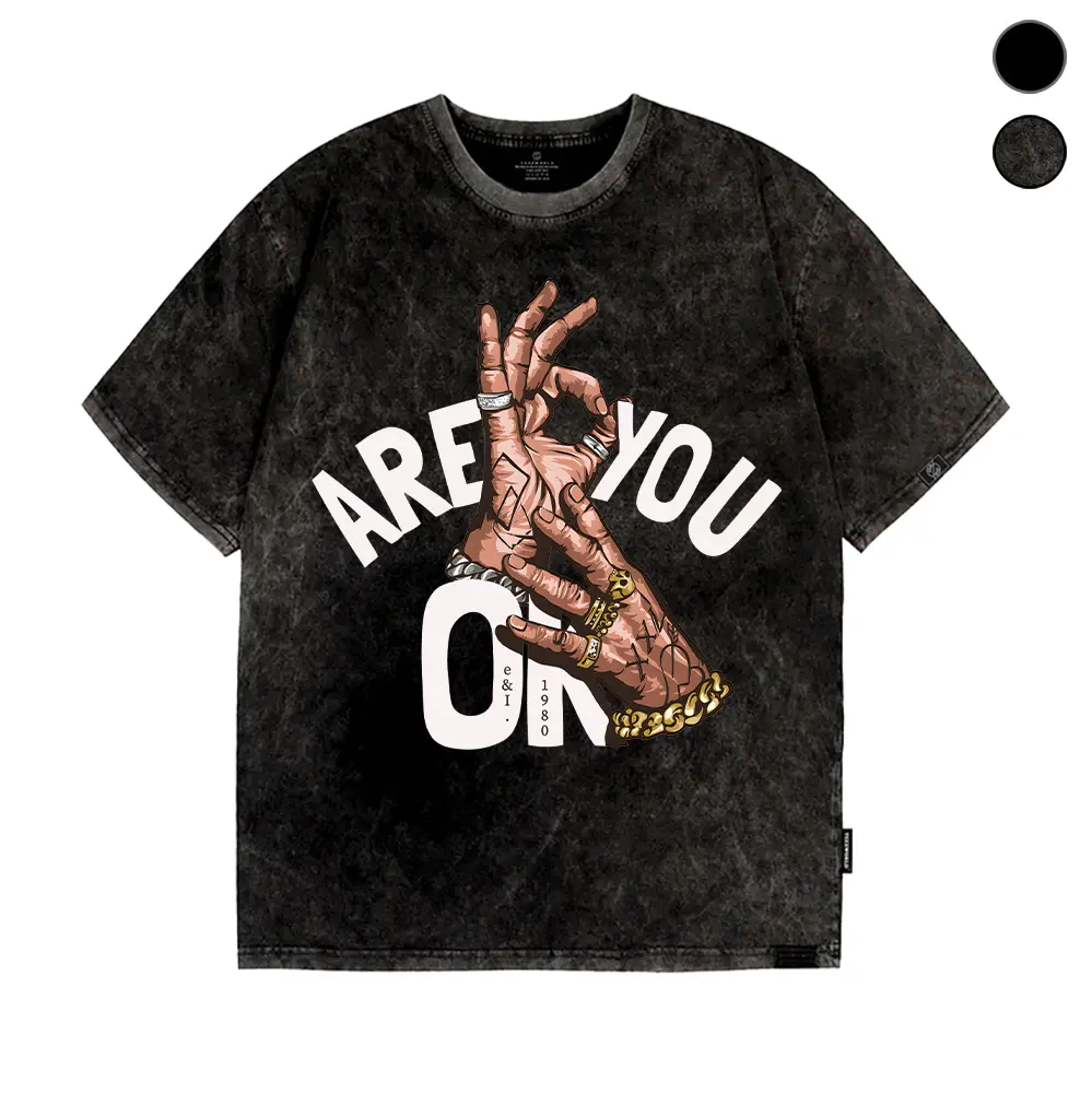Áo thun,wash T-shirt Are You Ok LocalBrand, Áo Thun Unisex Đường phố Cool Ngầu, Chất liệu cotton, định lượng 250gsm, cổ tròn Menswear, hình in xịn xò, áo thun dành cho mọi giới, Đa năng, Phong cách, phù hợp mọi nơi mọi lúc!,