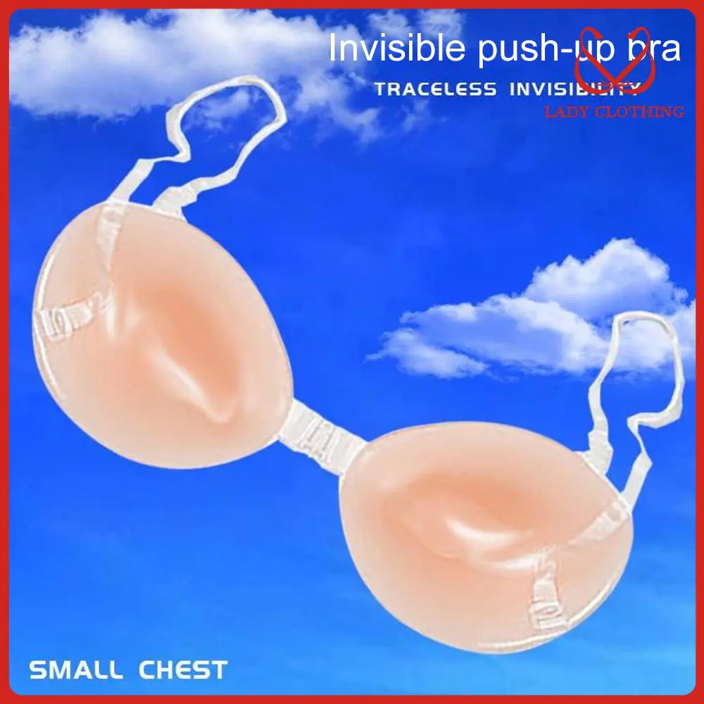 Breast Stickers Invisible Silicone Push-up Bra Adjusted Reusable Small Chest Thickened Cup Breast Stickers For Wedding Dress