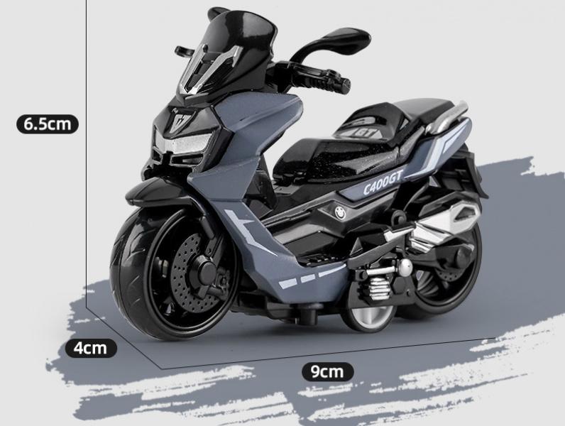 Product Introduction of Alloy Pull Back Motorcycle Simulation Pedal Toy Car Model Keychain Pendant Gift Clip Doll Gift 3