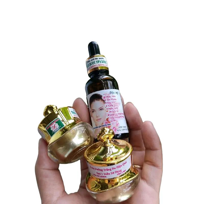 Tặng nạ 2 kem 1 nước kem tái tạo da spa mẫu nắp đen trị mụn thâm nám tàn nhang