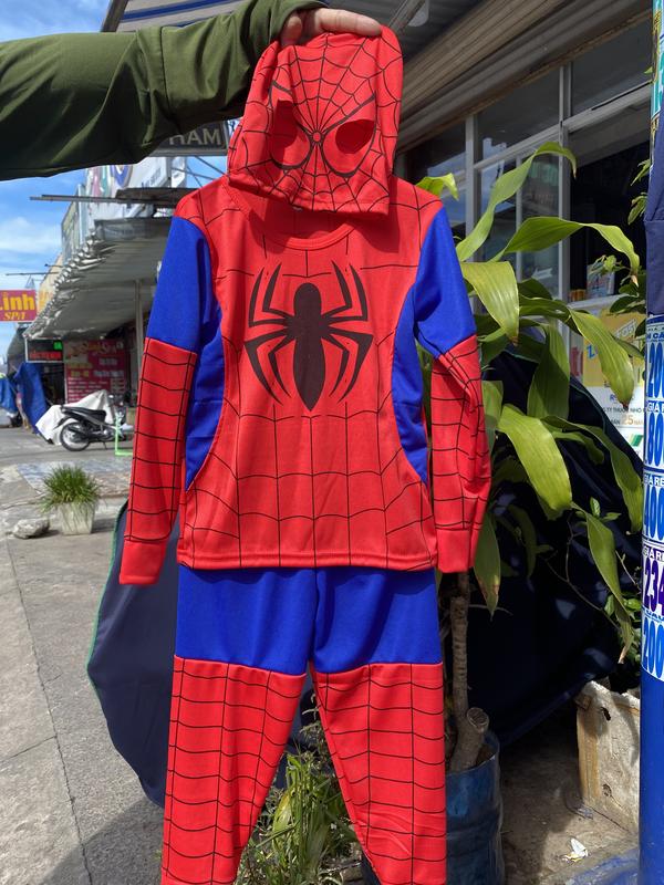 SN14 TẶNG MŨ CHÙM ĐẦU,#Quần áo siêu nhân nhện, Bộ dài tay cho bé mặc ngủ ấm chất thun co giãn mặc thoải mái 11-33kg