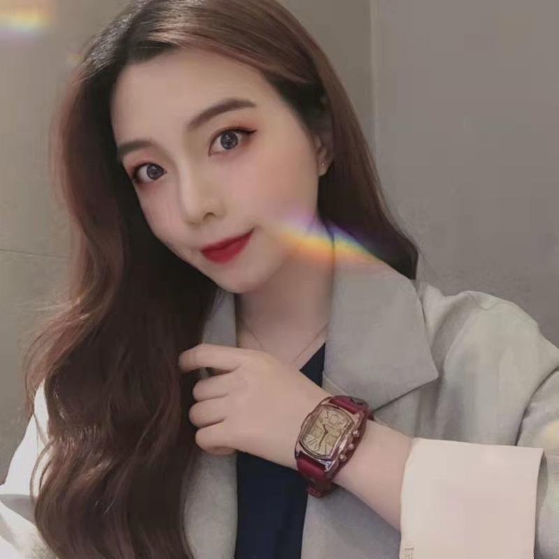 Đồng Hồ Da, Thời Trang Cổ Điển Phong Cách Cặp Đôi, Hình Chữ Nhật, Dành Cho Phụ Nữ Và Nam Giới, Đồng Hồ Da, Mặt Số Lớn, Cá Tính Đơn Giản, Thời Trang Phụ Kiện Watch 8