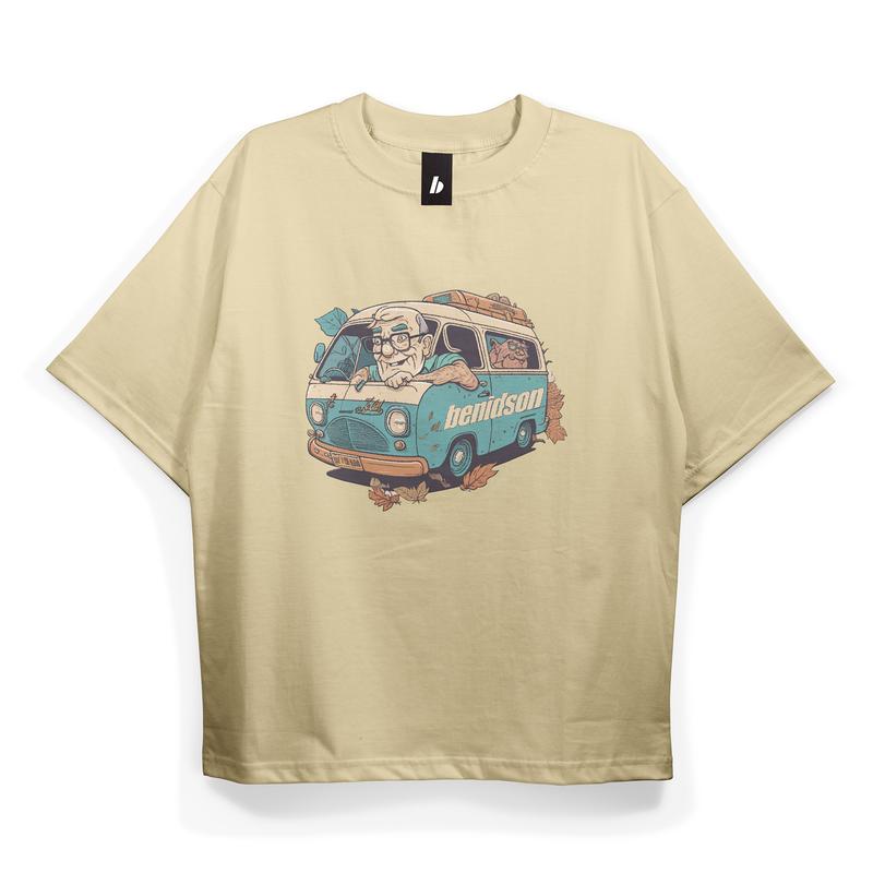 BENIDSON Oversized Tshirt Cream Fun Holiday 0