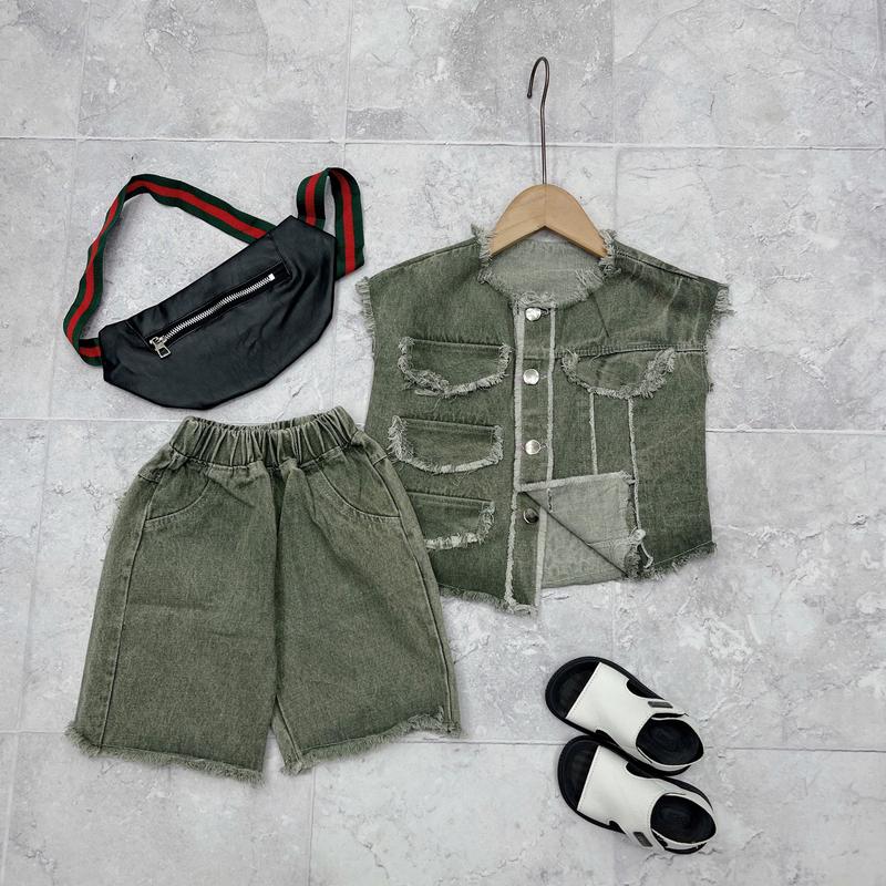 Bộ Quần Áo Jean Ba Lỗ Cho bé Trai Từ 11-28kg [ Shop Linh kids 88 ]