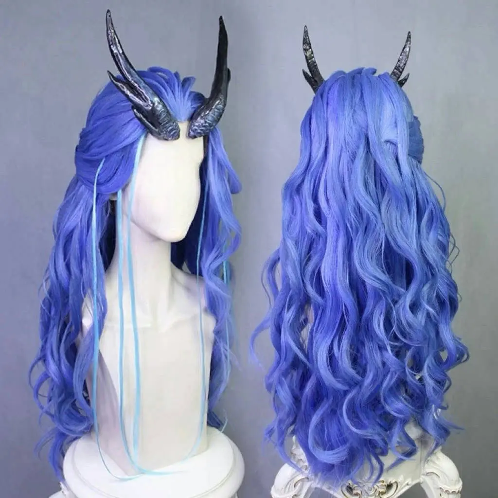 [Shop Hot Sale] Nezha's Magic Boy Makes Trouble in Haixi HALOWA Aunt AO Xiaocos Wig Beauty Tip with Basic Shape Curly Hair