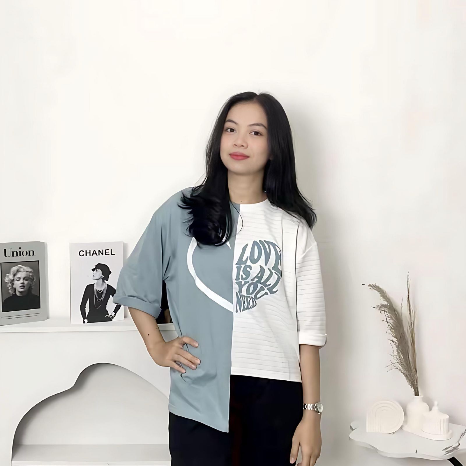 DEUNHAE - BING SOO / Kaos Fashion Cewek Unik / T-shirt Korean Look Modern Stylish / Kaos Cotton Premium Nyaman / Atasan Casual Kekinian