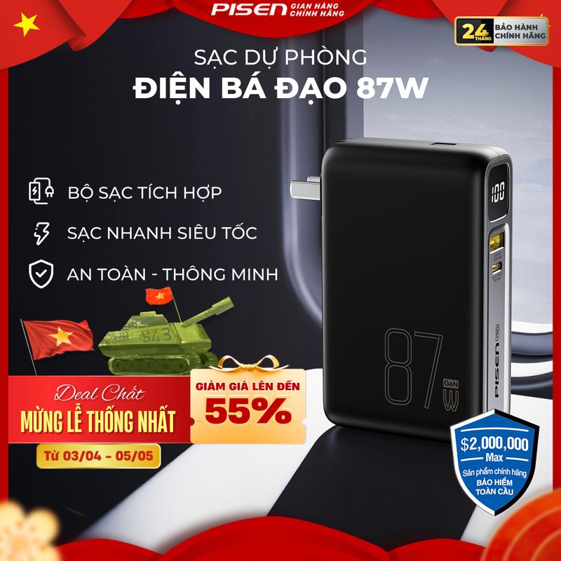 [PISEN] Sạc Dự Phòng Có Chân Cắm | Sạc Nhanh & An Toàn, Bảo Vệ Máy, Chống Chai Pin, Có Thể Sạc LapTop và Tất cả Các Dòng Điện Thoại Android/Iphone | PISEN QUICK - High Power Box | TS-D319 | Bảo Hành 18 Tháng 1 Đổi 1 | Bảo Hiểm 2 Triệu Đô Toàn Cầu