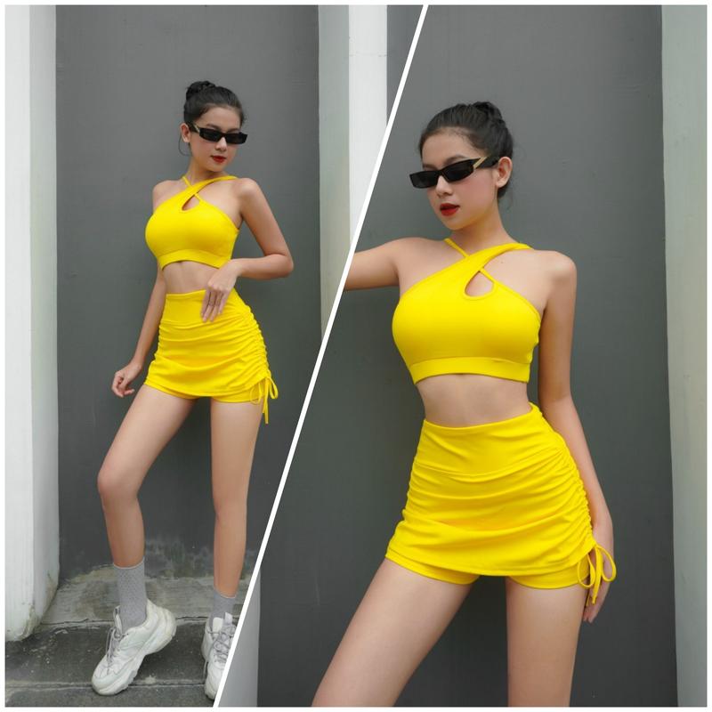 VÁY tập Zumba,Gym, Yoga, Aerobic, thể dục nữ . Rút 2 bên. Chất thun thể thao Sport 7