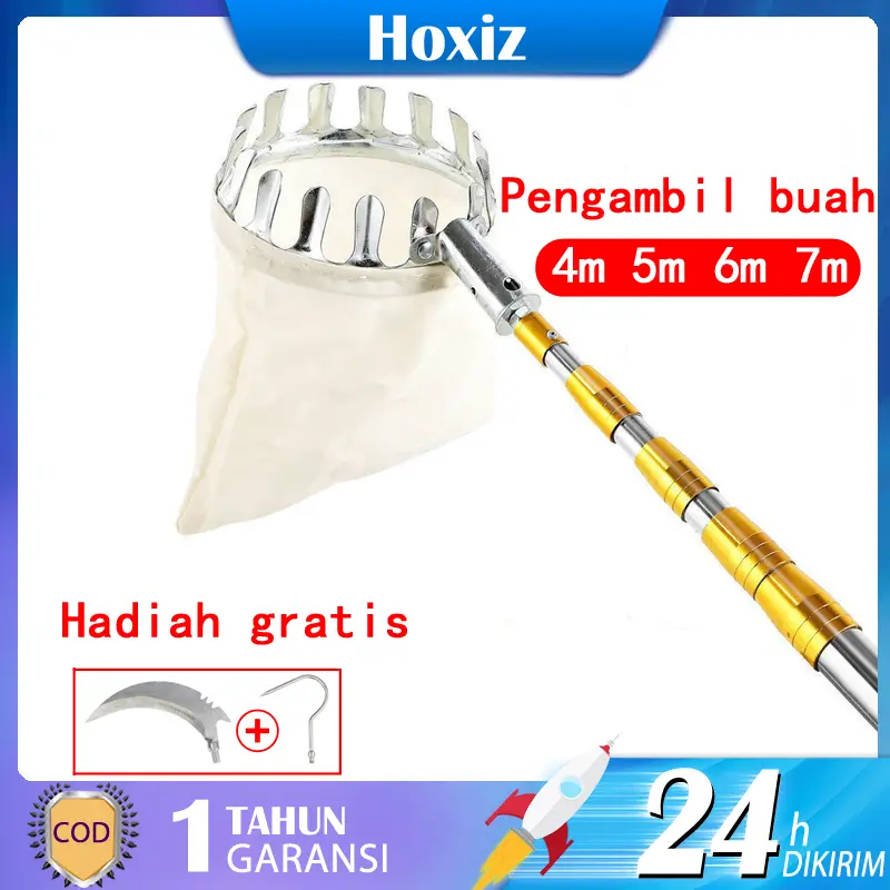 7m Buah Picker Set Orchard Berkebun Apple Peach Pohon Tinggi Alat Pemetik Buah