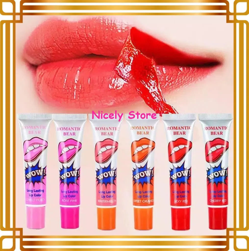 ROMANTIC BEAR Lip Tattoo Peel Off Lipstick Long Lasting Lipstik Tato Awet Tahan Lama