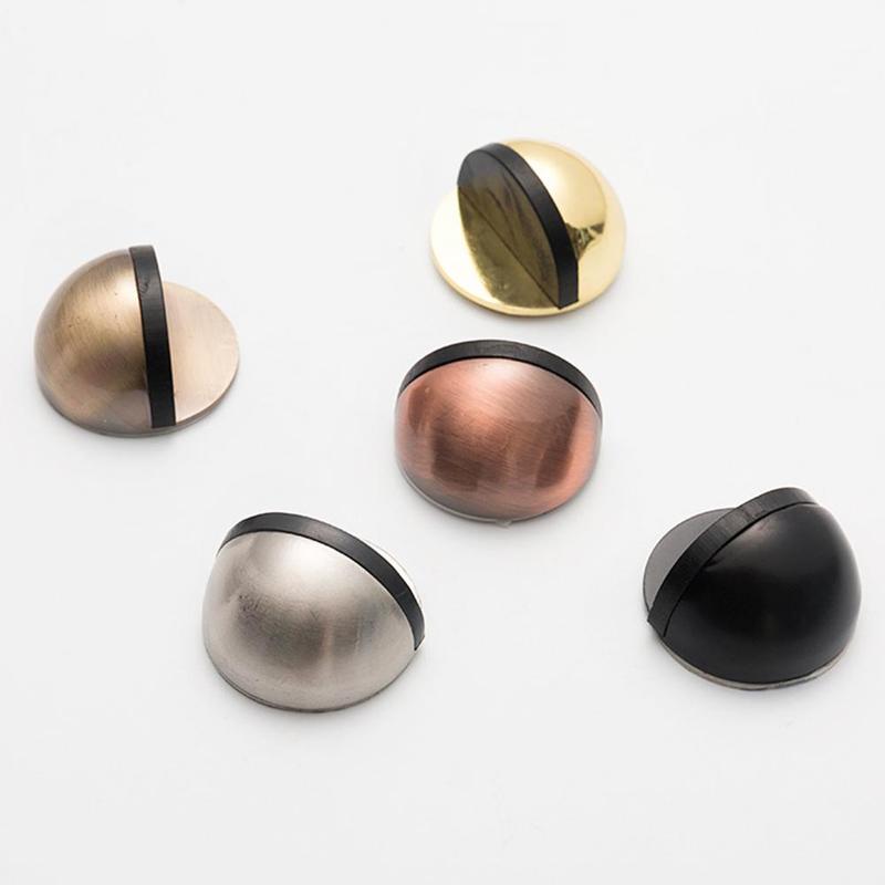 Product Introduction of Door Stopper Non Punching Sticker Stainless Steel Rubber Door Stopper Door Holders Catch Floor Mounted Anti-collision Door Stop 10