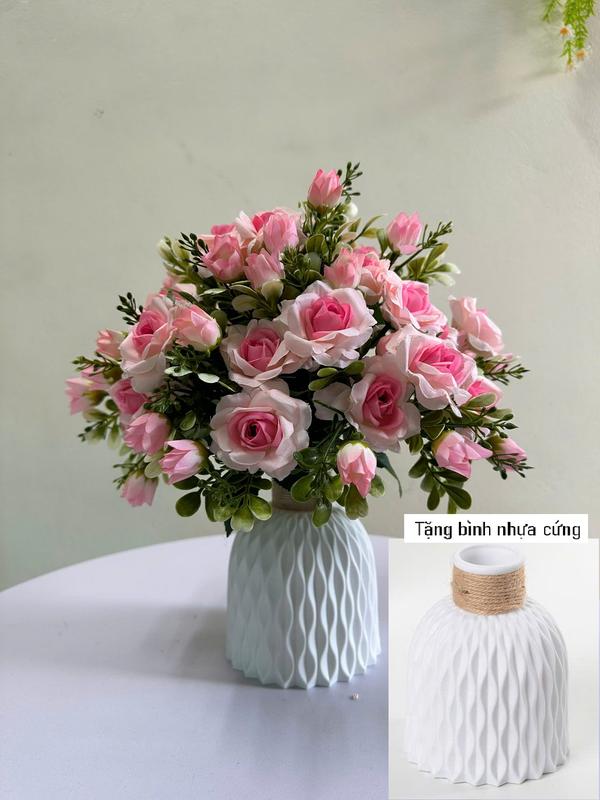  Combo Hoa Hồng Tỉ Muội   Đặt 4 Cành Tặng Bình Nhựa  Trang Trí Decor Xinh Chụp Ảnh Quà Tặng 